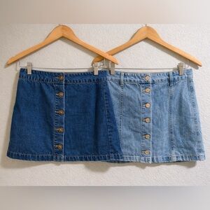 Forever 21 & Denim Button Front Mini Skirt Bundle S